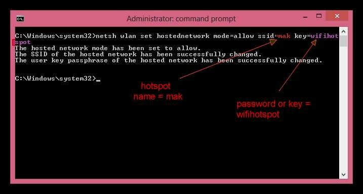 Command For Creating Hotspot